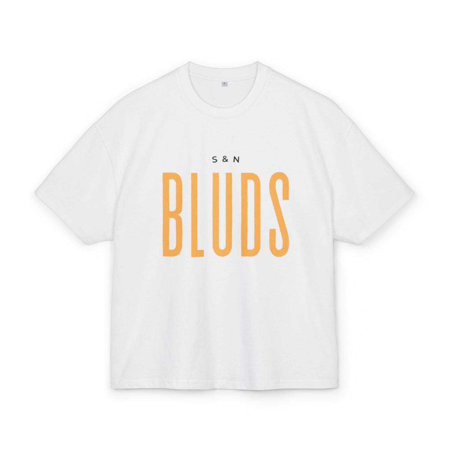 White "S&N Bluds"  DropShoulder T-Shirt