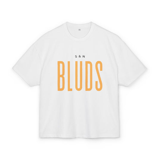 White "S&N Bluds"  DropShoulder T-Shirt