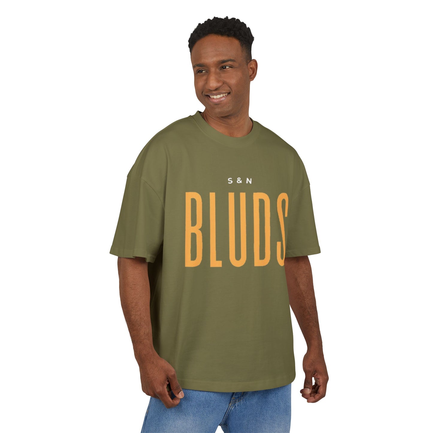 Olive "S&N Bluds"  DropShoulder T-Shirt